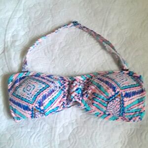 SUNSEEKER COLORFUL GEOMETRIC BANDEAU TOP